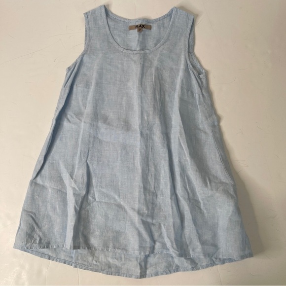 FLAX Sleeveless Tunic Top Light Blue Size Small - Picture 1 of 8
